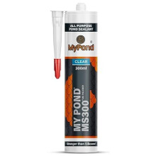 MyPond MS300 Marine Sealant Clear, Window Sealer, Pond Sealer for Leaks Concrete Glass Metal, MS Polymer Adhesive 4x Stronger than Aquarium Silicone