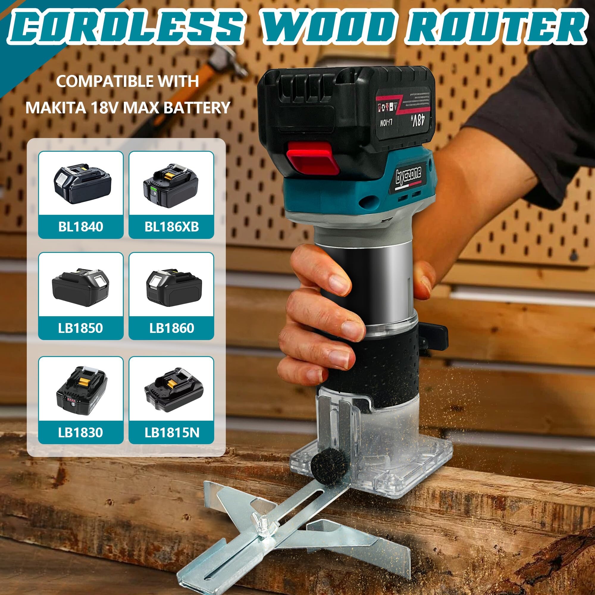 Pslm Router Cordless Wood Router Trimmer for Makita 18V Battery, 6 Variable Speeds ...