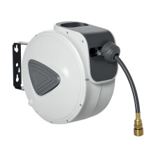 DURHAND Retractable Air Hose Reel 10m+ 90cm Hose Diameter 3/8" 9.5mm, Hose Connector 1/4" BSP, Wall Mount Auto Rewind Hose- Reel