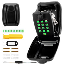 TBRFP ?Police Approved Key Safe Outdoor Wall Mounted,12-Digit Code Key Lock Box with Weatherproof Cover & Illuminated Buttons for Home Garage Office
