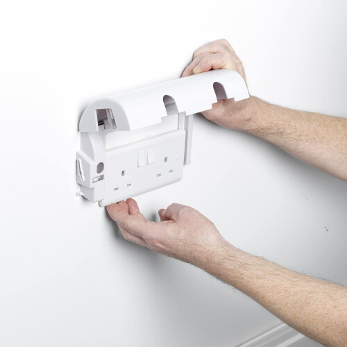 Socketsafe UK Electrical Key Lockable Twin Plug Socket Protector Covers (Single), Off-White, DO-61000 1