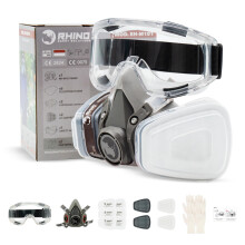 RHINO Smart Solutions Respirator Mask RH-M101 A1P2 Filters | Dust Mask for Sanding, Gas Mask, Chemicals, Spray Paint Face Masks and Organic Vapors