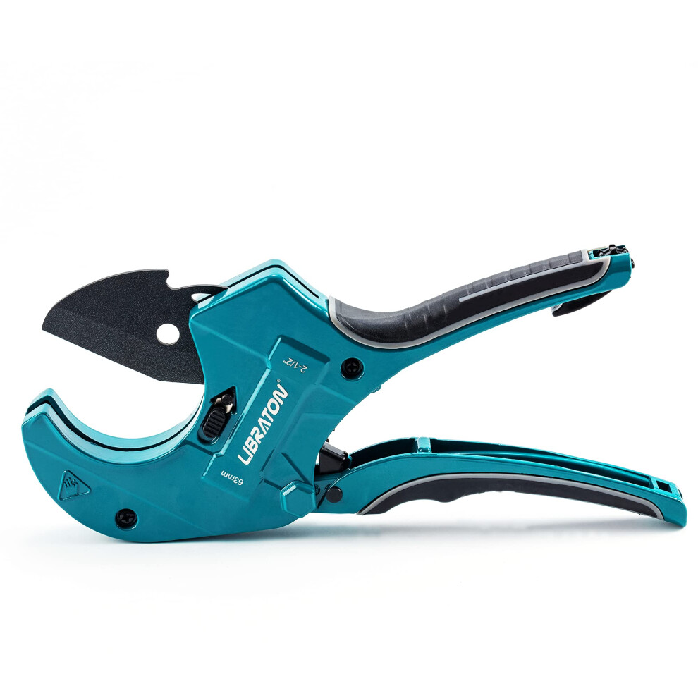 Libraton Pvc Pipe Cutter 63Mm, Large Pvc Cutter, Improved Blade For Heavy-Duty, Plastic Pipe Cutter For Cutting Pvc Pipe, Pex Pipe, Plastic Pipes 5051222384381