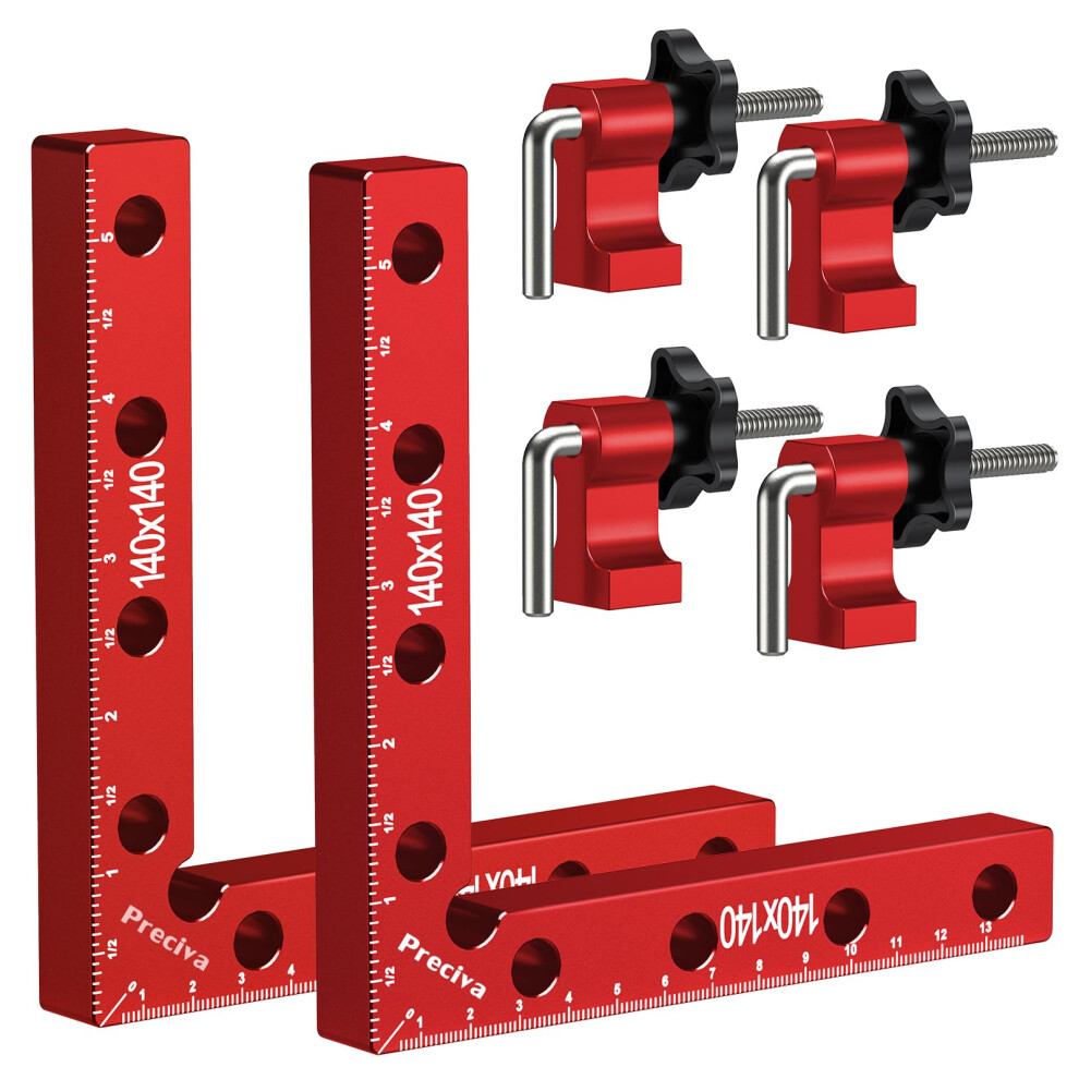Preciva 90 Degree Right Angle Positioning Square Clamp, Aluminum Alloy Right Angle Clamp,Professional Woodworking Tools Woodworking Block For Picture 5051222382394