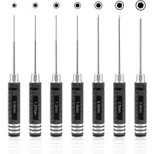 Gruiqrd 7pcs Hex Screwdriver, RC Screwdriver Tools Kit Set, Hex Driver Set (0.9mm 1.27mm 1.3mm 1.5mm 2.0mm 2.5mm 3.0mm) for RC Car Boat Quadcopter