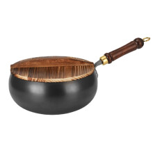 Japanese HandForged Cast Iron Skillet 24cm with Glass Lid, Even Heat, Gas and Induction Safe