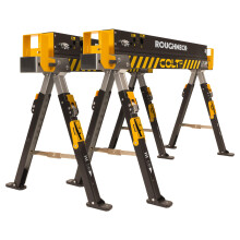 ROUGHNECK? COLT 600E Sawhorse, Heavy Duty Steel Construction, Weight-Baring Capacity 589kg Each, 1178kg Per Pair with Height Adjustable Legs for