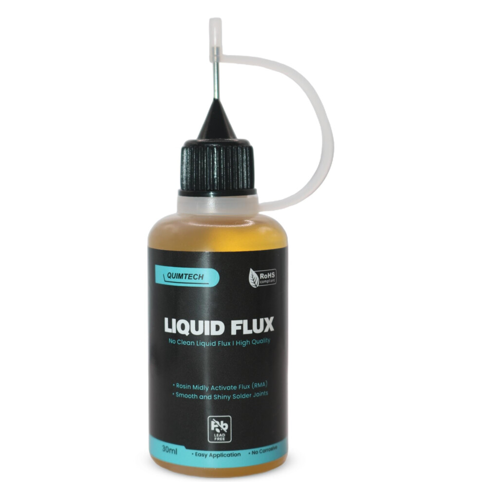 Quimtech Liquid Solder Flux (30 Ml) I Liquid Solder Flux I Soldering Flux I Electrical Solder I No Clean Liquid Flux I Rosin Flux I Soldering Flux For 5051222392744
