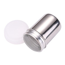 Stainless Steel Sugar Shaker with Fine Mesh Lid for Cocoa Cinnamon Salt and Pepper