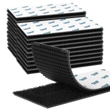 Emitever Picture Hanging Strips Heavy Duty, No Damage Picture Adhesive Strips, Hook and Loop Strong Mounting Tape Black (20 Pairs)