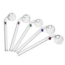 10pcs Glass Pipe Wholesale Curved Handmade Small Water Pipe with Different Colored Balancer