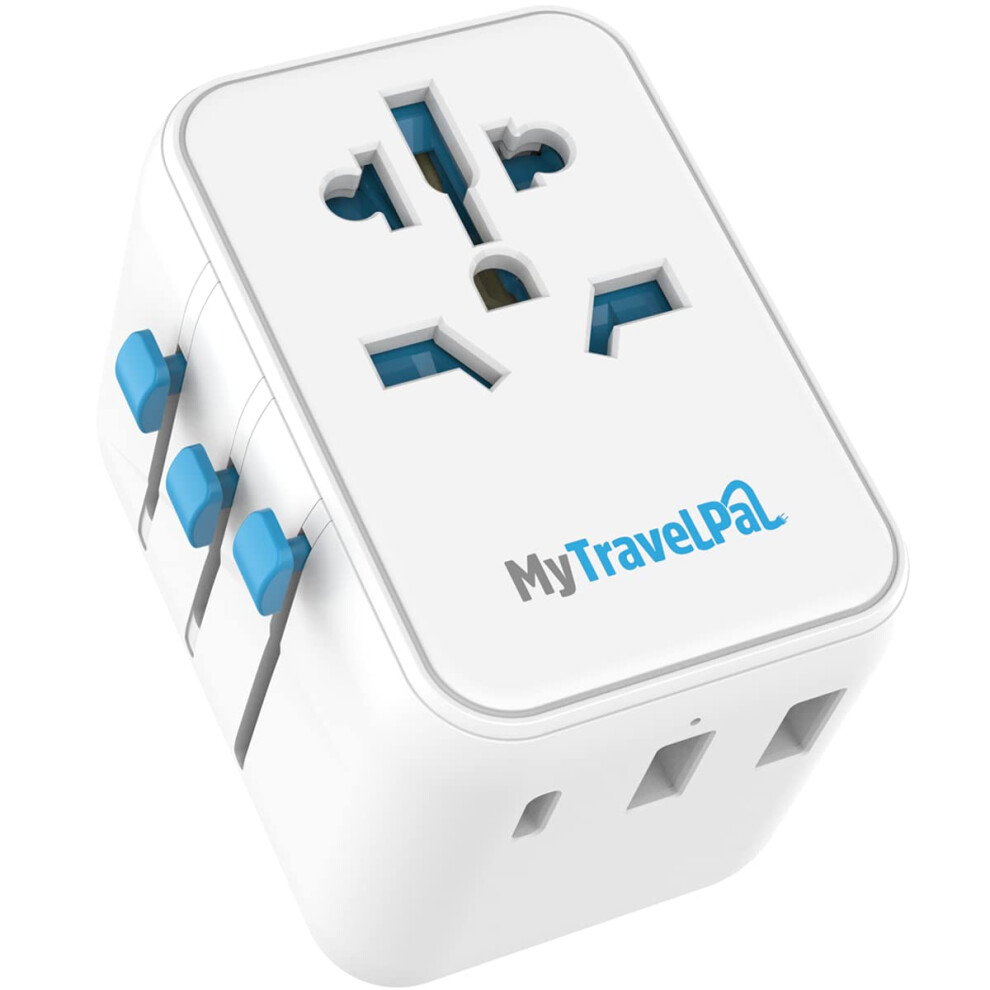 Mytravelpal Universal Travel Adapter With Usb C | Worldwide Travel Adapter | Uk Safety Standards | Universal Plug Adapter With Usb-C | International 5051222404263