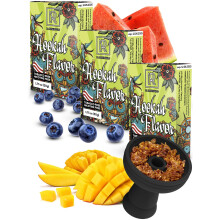 Shisha Flavours Set - 3 x 50g Non Tobacco Hookah Flavor for your Bowl (Blueberry | Watermelon | Mango) Hookah Bundle Pack of 3 - Try these Tobacco