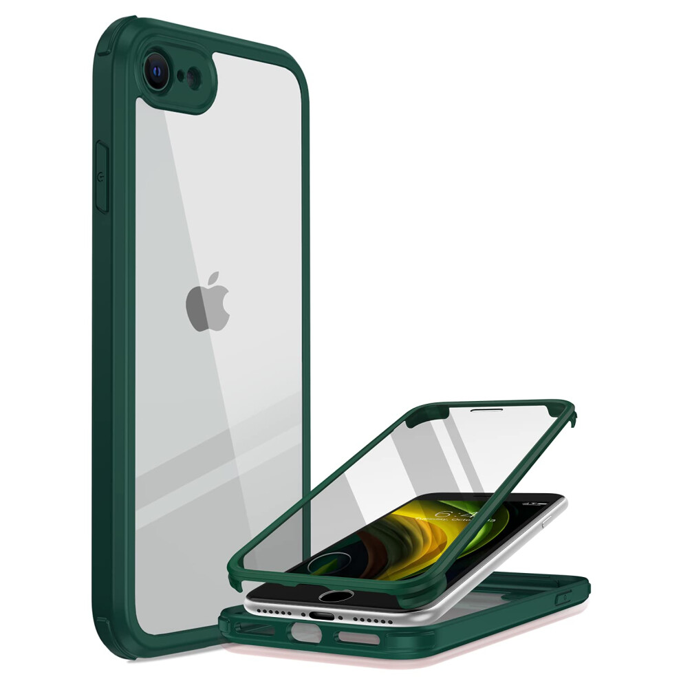 Iphone Se 2022 & 2020 Case, Iphone 8 Case [Built-In Glass Screen Protector] Military Grade Full Body 360 Shockproof Stylish Bumper Transparent Back 5051222406885