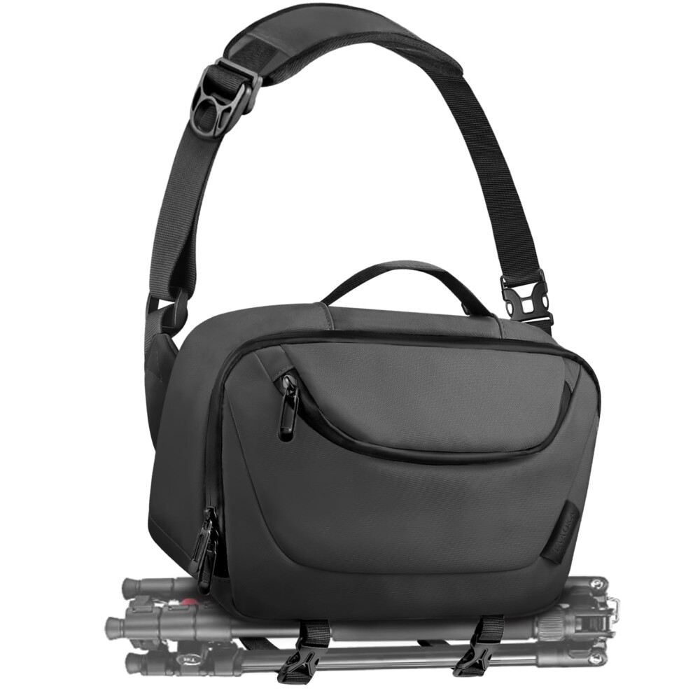 Taaoka Camera Sling Bag,Waterproof Camera Case With Tripod Holder,Dslr/Slr/Mirrorless Camera Bags Crossbody For Photographers (Black) Black 5051222405918