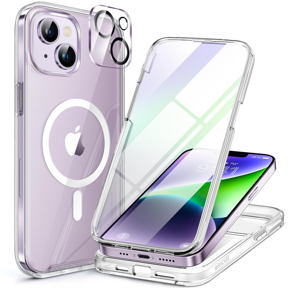 Miracase Magnetic Case For Iphone 14 Plus Case 6.7-Inch, Full Body Bumper Case Compatible With Magsafe And Built-In 9H Tempered Glass Screen Protector 5051222408865