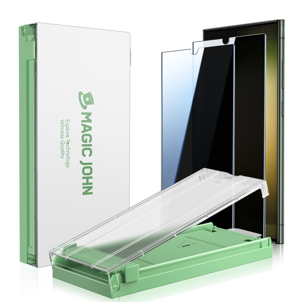 Photos - Protective film / glass MAGIC JOHN 2 Pack for Samsung Galaxy S23 Ultra Privacy Screen Protector-Ceramic Film, Fingerprint ID Compatible, Easy Instal