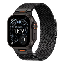 SOLOLUP Milanese Loop Magnetic Strap for Apple Watch Ultra 3/2 Strap 49mm 46mm 45mm 44mm 42mm 41mm 40mm 38mm Men,Stainless Steel Mesh Metal Connector