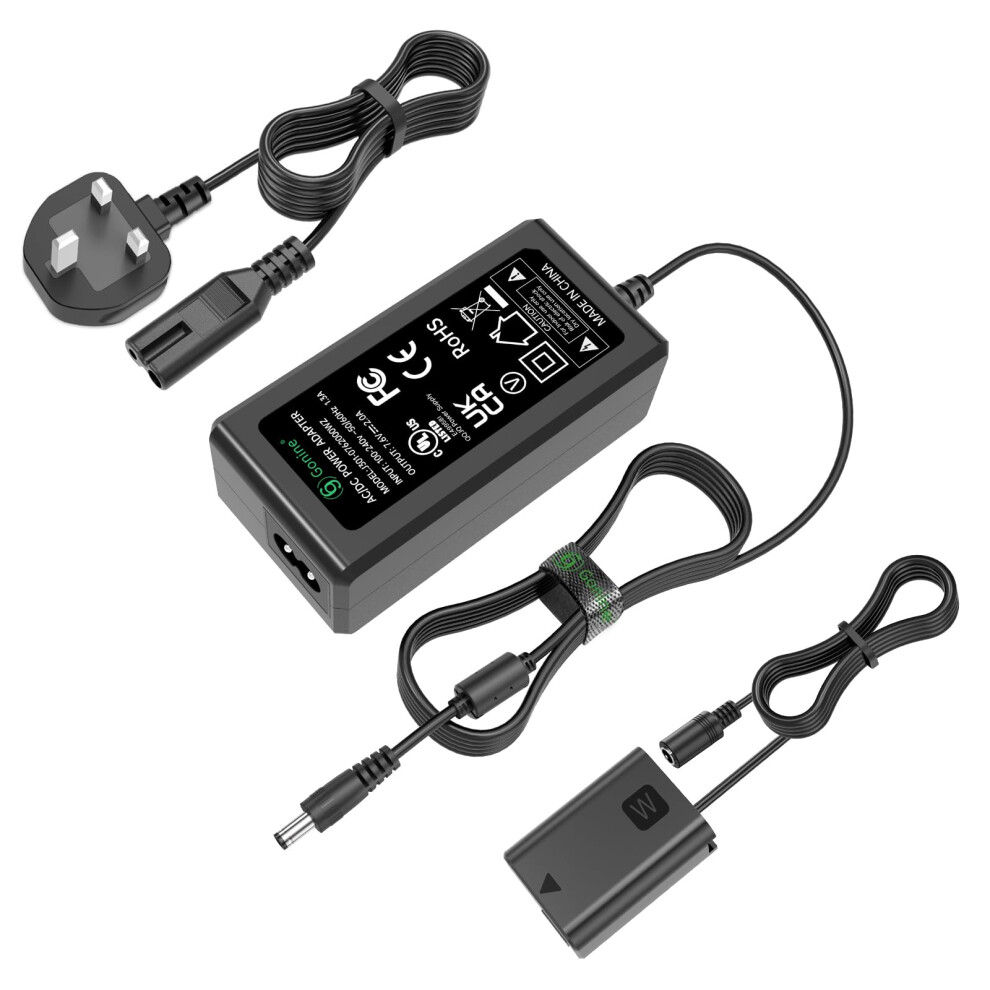 Gonine Ac-Pw20 Ac Power Adapter Np-Fw50 Dummy Battery Kit For Sony Alpha Zv-E10 A7 A7r A7s A7ii A7rii A7sii A6500 A6400 A6300 A6100 A6000 A5100 A5000 5051222410455
