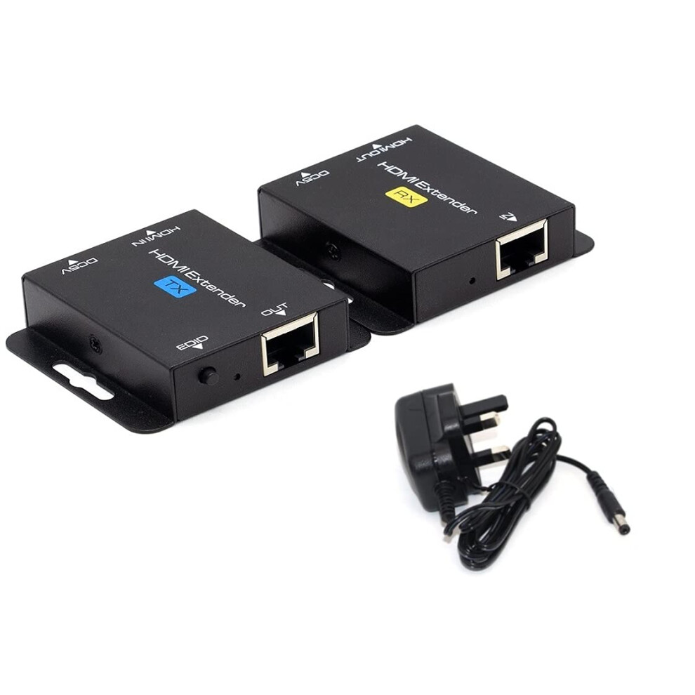 Hdmi Extender 60M/196Ft With Poc 1080P@60Hz 3D Hdmi Repeater (Tx And Rx) Rj45 To Hdmi Converter Transfer Single By Cat5e/Cat6/Cat7/Cat8 Ofc Cable With 5051222410509