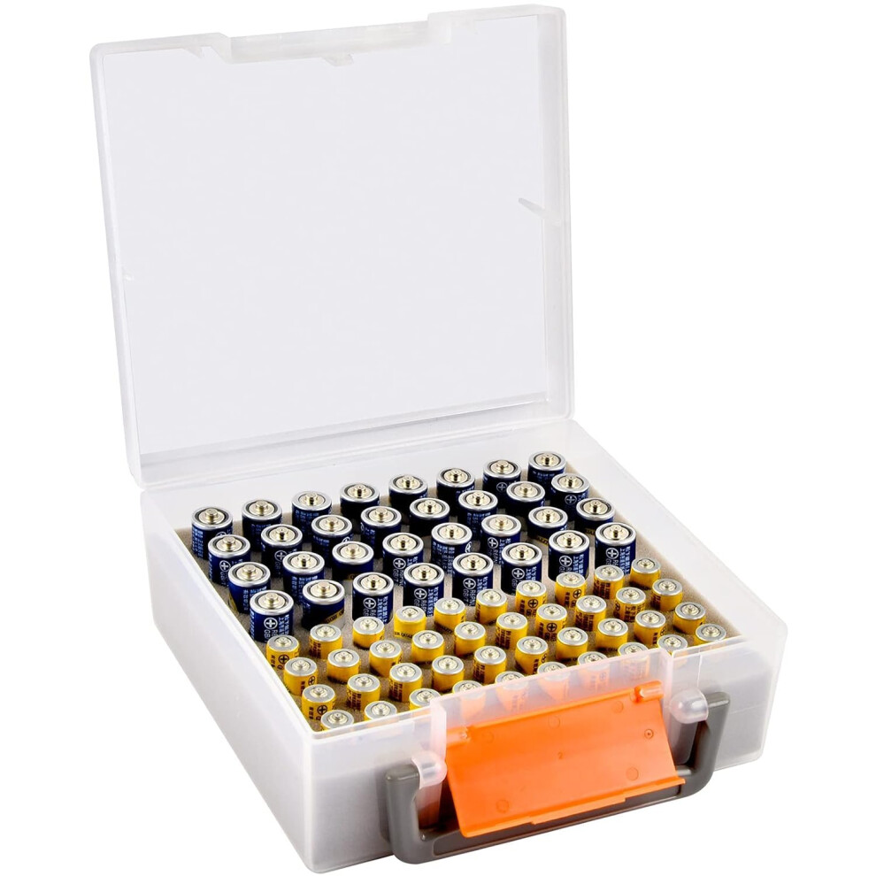 Fullcase Battery Storage Organizer Holder Holds 72 Aa Aaa Batteries, Box Cases Garage Container, Home Drawer Organization Dispenser (Case Only) 5051222413128