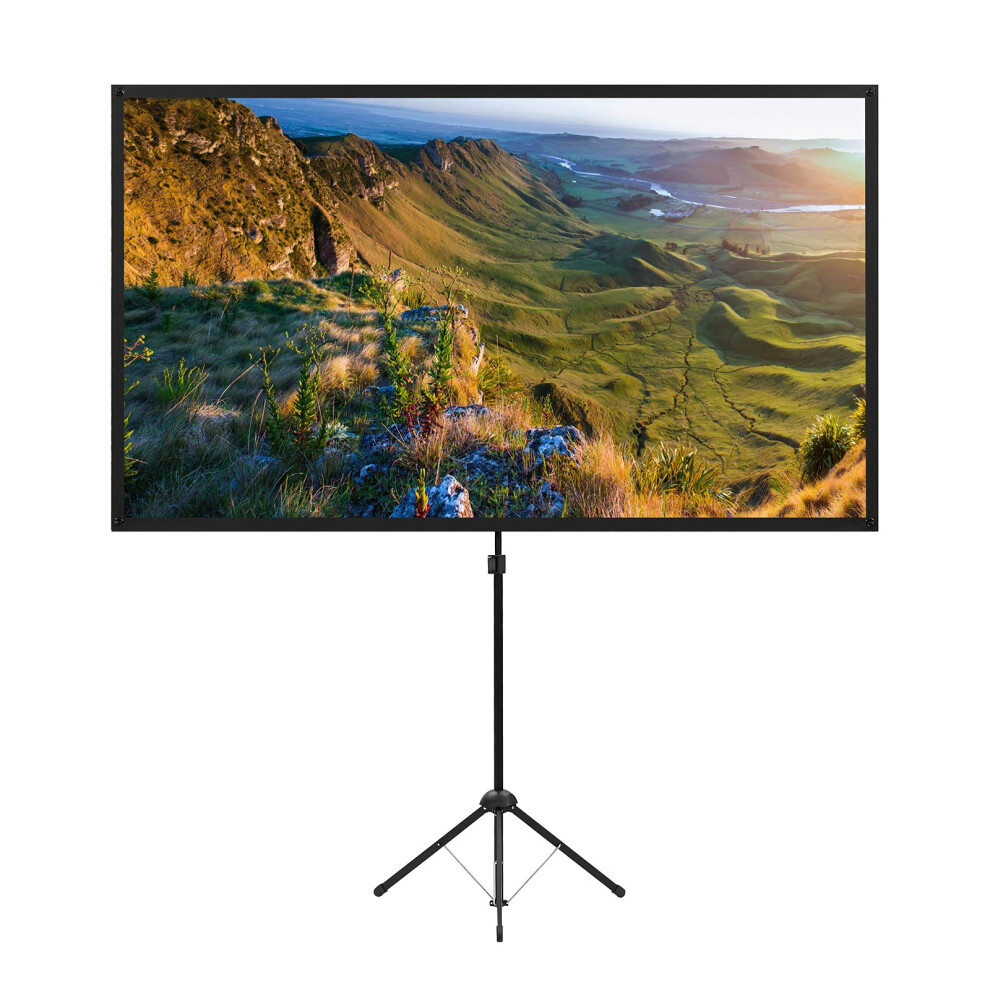 Projector Screen With Stand, Outdoor Projector Screen 80 Inch 16:9 And Tripod Stand, Portable Projection Screen With 1.2 Gain, Lightweight And 5051222414798