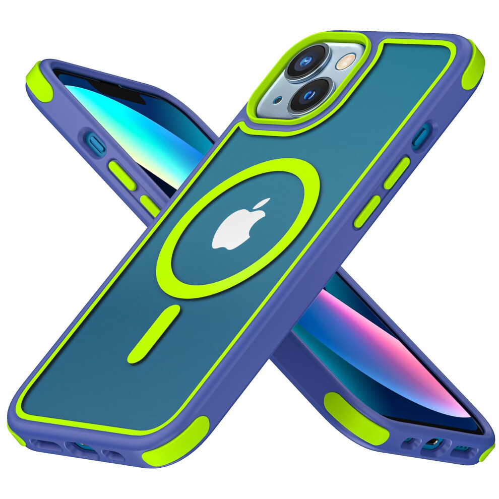 Mobnano Magnetic Case For Iphone 13/14, [Support Magsafe Wireless Charging] Silicone Shockproof Bumper Hard Transparent Outdoor Football Phone 13/14 5051222411575