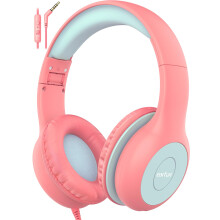 EarFun Kids Headphones, Foldable Headphones for kids, 85/94dB Volume Limiter, Sharing Function, Stereo Sound, Adjustable Headband, Wired Children
