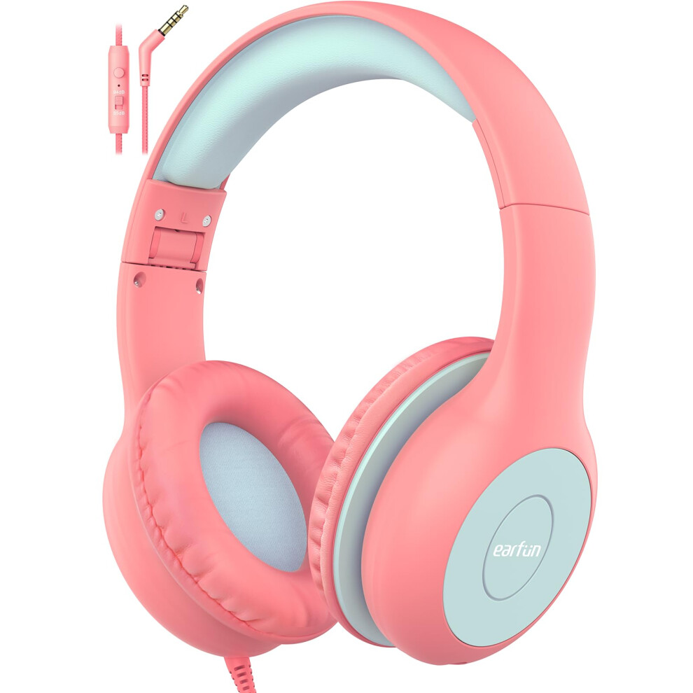 Earfun Kids Headphones, Foldable Headphones For Kids, 85/94Db Volume Limiter, Sharing Function, Stereo Sound, Adjustable Headband, Wired Children 5051222414545