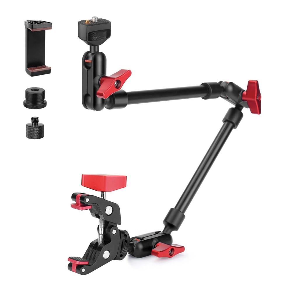Jebutu 22" Magic Arm With Clamp, 360? Flexible Camera Desk Mount & Clamp, Overhead Desk Mount, Articulating Friction Boom Arm With Thread Adapter For 5051222412817