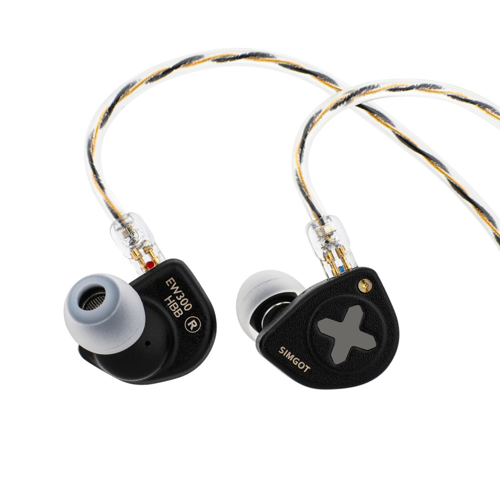 Linsoul Simgot Ew300 1Dd+1Planar+1Pzt Hybrid Driver In Ear Monitor, Wired Earbuds Iem, Gaming Earbuds With Detachable Nozzles, -Plated Ofc Iem Silver 5051222413425