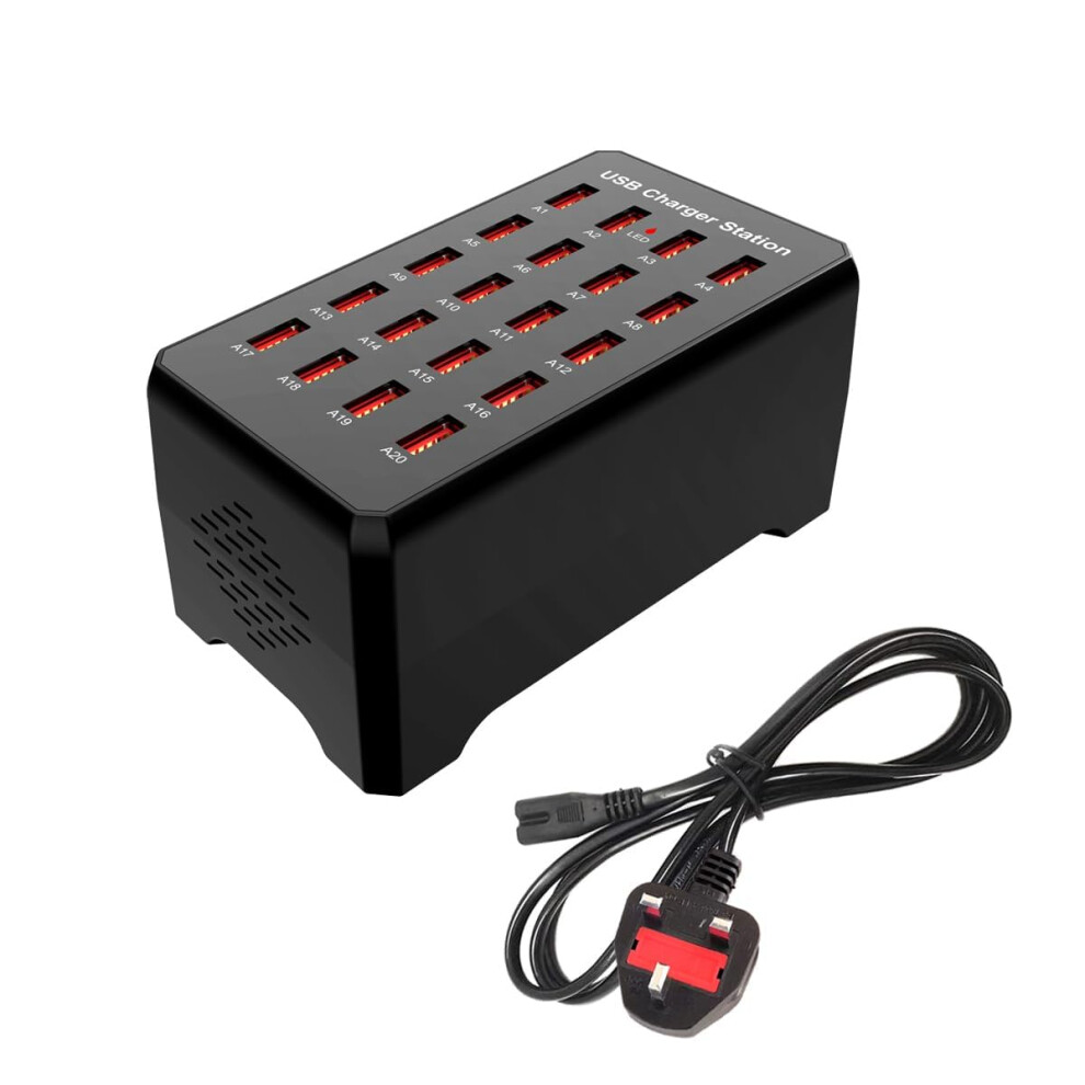 Balabaxer Usb Charger Station,20-Port 100W/20A Multiple Usb Charging Station,Multi Ports Charger Charging For Smartphones?Tablets?And Other Usb 5051222410554