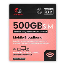 Three 500GB Data SIM - Uncapped 5G - Preloaded MONTHLY Until July 2028 - Plug & Play for Routers & Phones - Access to Three & Vodafone - Connects to