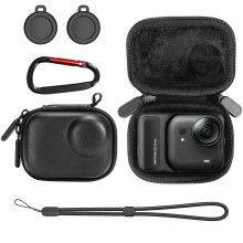 AMAZEAR Carry Case for Insta360 Go Ultra Accessories, Insta 360 Go-Ultra Portable and Compact Travel Bag Hard Leather Case with Soft Inner for