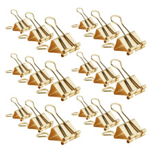 42Pcs Gold Binder Clips Assorted Sizes Metal Paper Clamps for Office School Large Capacity