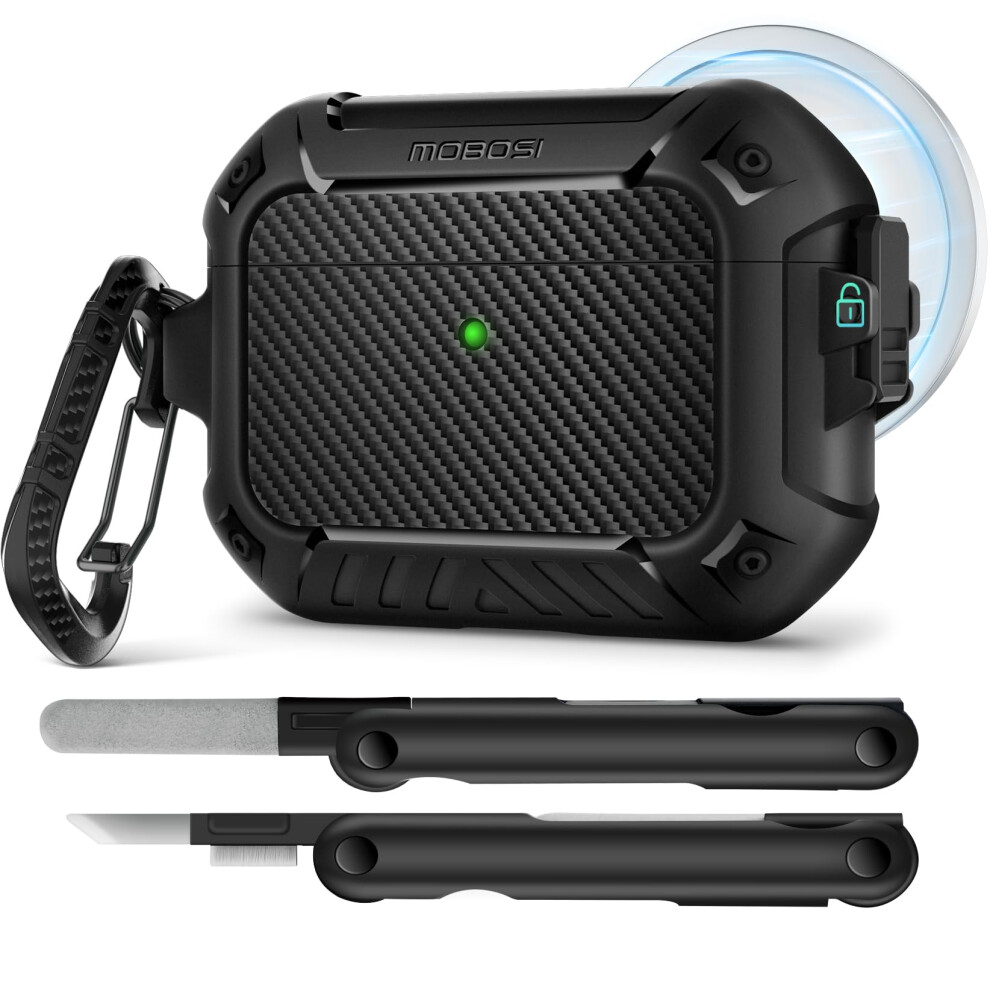 Mobosi For Airpods Pro 3 Case, Compatible With Airpods Pro 3Rd Generation Case Cover [Compatible With Magsafe] With Lock&Keychain&Cleaner Kit, Full 5051122412511