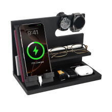 ELEVAT Gifts for Men Christmas Wood Phone Docking Station Desk Organizer Fathers Gifts Anniversary Birthday Gifts for him Xmas Presents for husband