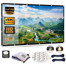 Mebios 120 Inch Projection Screen, Portable HD 4K Screen for School Home Theatre Cinema, Matte White Widescreen, Wall Mount, 271cm(W) X 155cm(H),