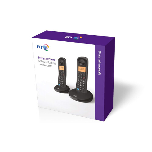 BT Everyday Cordless Home Phone with Basic Call Blocking, Twin Handset Pack (Certified Refurbished) 2