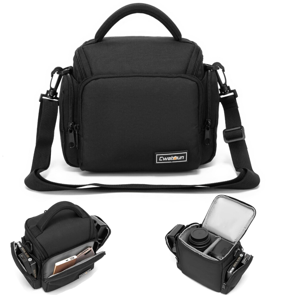 Cwatcun Camera Bag, Slr Cameras Case, Sling Crossbody Compact Camera Single Bag Case Compatible For Canon Nikon Sony Slr Dslr Mirrorless Cameras And 5051222418758