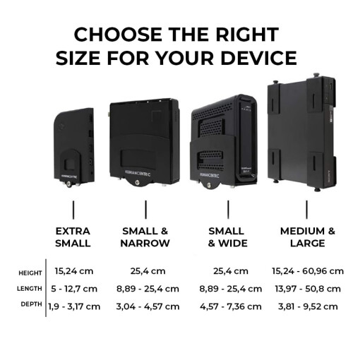 HumanCentric Cable Box and Modem Mount, Adjustable Wall Mount for Small and Wide Devices, Cable Boxes, Modems, DVD Players, Streaming Media Devices, 1