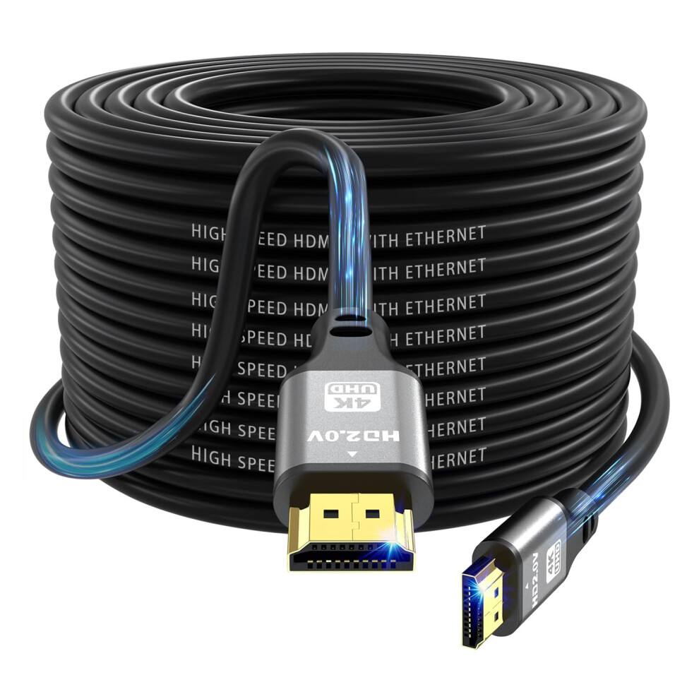 Jojobnj 4K Hdmi Cable 20M, High Speed Hdmi 2.0 Cord 4K@60Hz 18Gbps, Ultra Hd,Ethernet Audio Return,1080P,3D,Arc, Hdr Compatible With 5051222418215