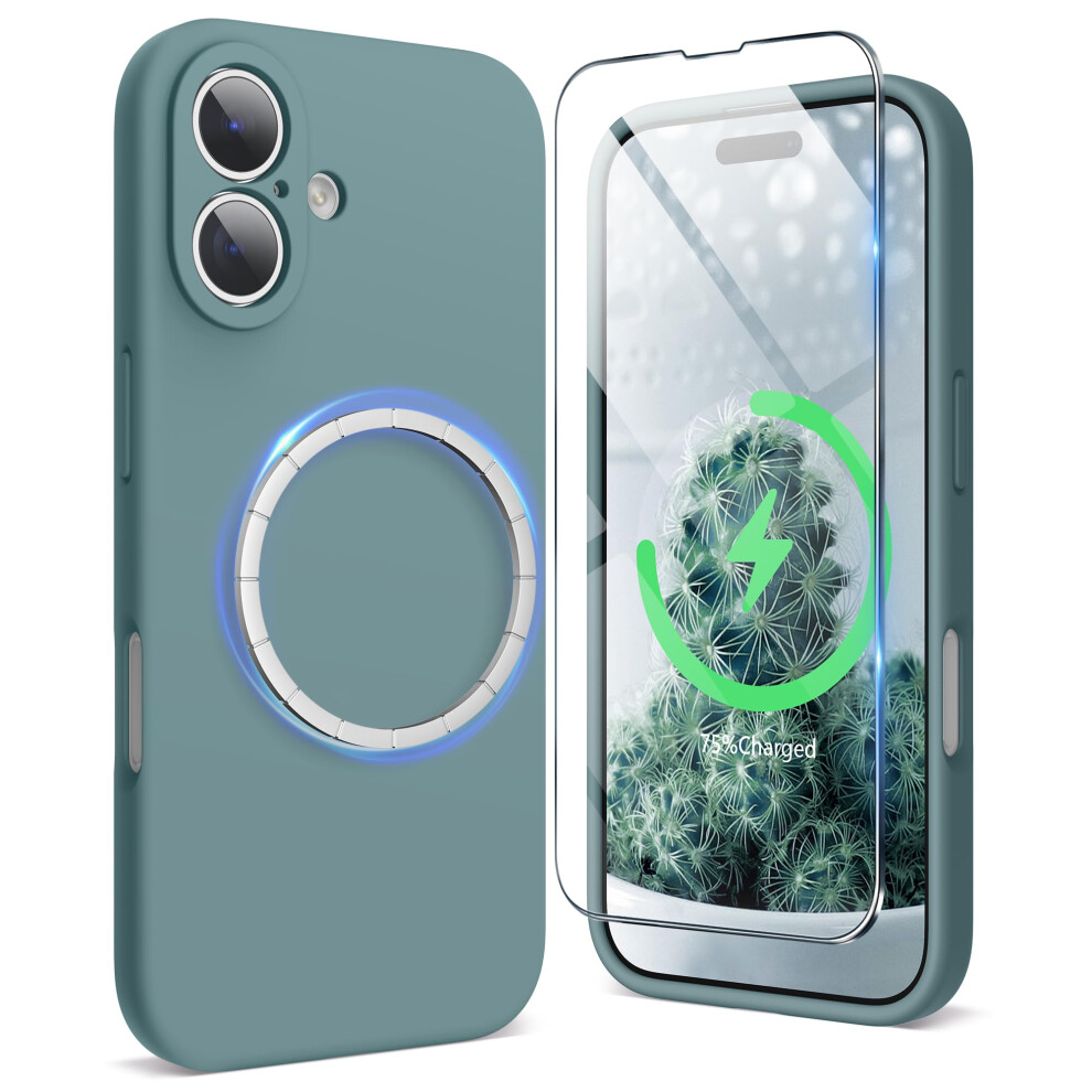 Surphy Magnetic Design For Iphone 16 Case, Liquid Silicone Protection For Each Lens Shockproof Gel Rubber Phone Case For Iphone 16 6.1 Inch 2024, 5051122416281