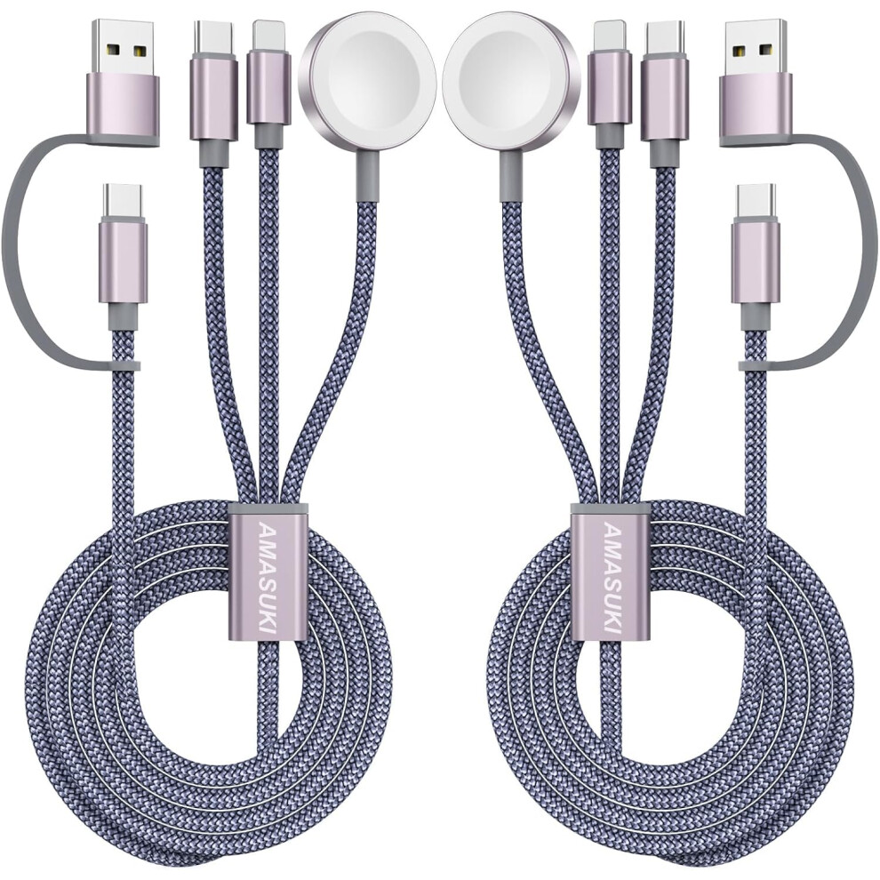 2Pack Upgraded 3 In 2 Usb C Cable For Apple Watch Iphone Charger Usb C Multi Charger Cable Compatible With Iwatch Ultra/Se/11/10/9/8/7/6/5/4/3/2/1 & 5051222419335
