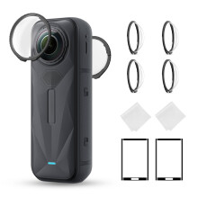 K&F Concept Standard Lens Guards Compatible with Insta360 X5 Accessories, High Transparency Tempered Optical Glass Lens Protector Cover with Screen