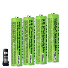 4 Pack AAA Rechargeable Batteries for BT Panasonic Cordless Phones, 1100 mAh High Capacity, 1.2V Low Self-Discharge NiMH AAA Battery 2500 Recharge
