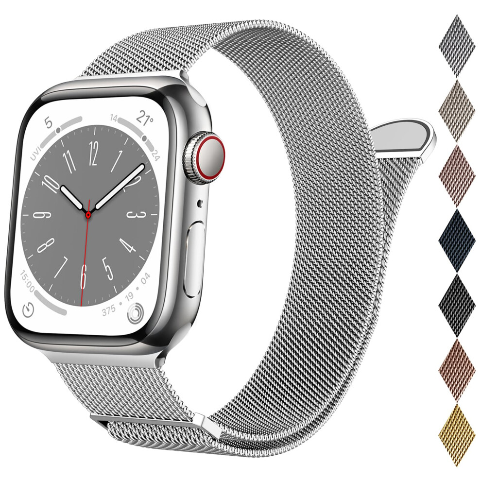 Milanese Loop Compatible With Apple Watch Straps 38Mm 40Mm 41Mm 42Mm 44Mm 45Mm 46Mm 49Mm Women & Men, Magnetic Clasp Adjustable Metal Bands For Iwatch 5051222416884
