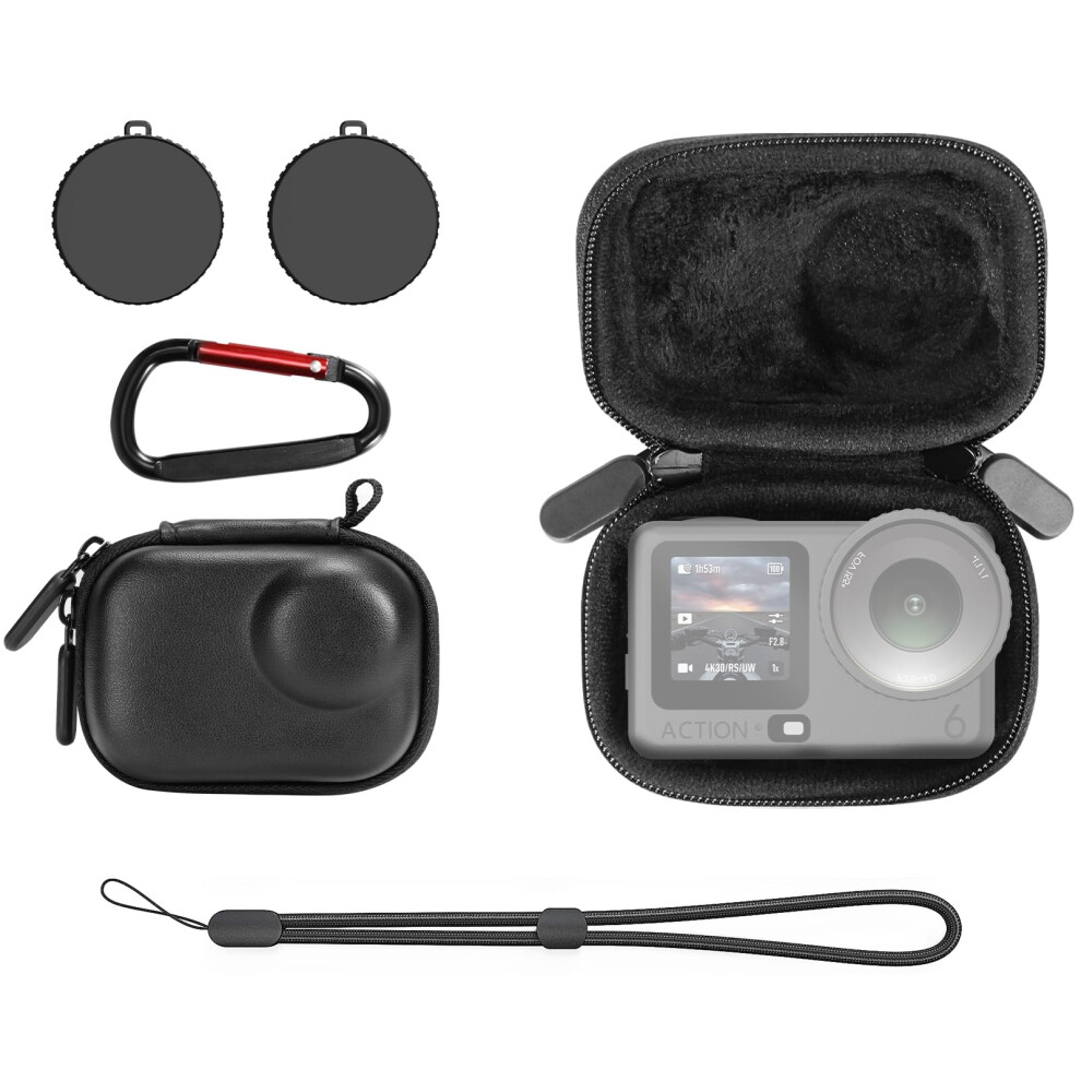 Photos - Camera Bag AMAZEAR Carry Case for DJI OSMO Action 6 Accessories, Action6 Portable and Compact Travel Bag Hard Leather Case with Soft In