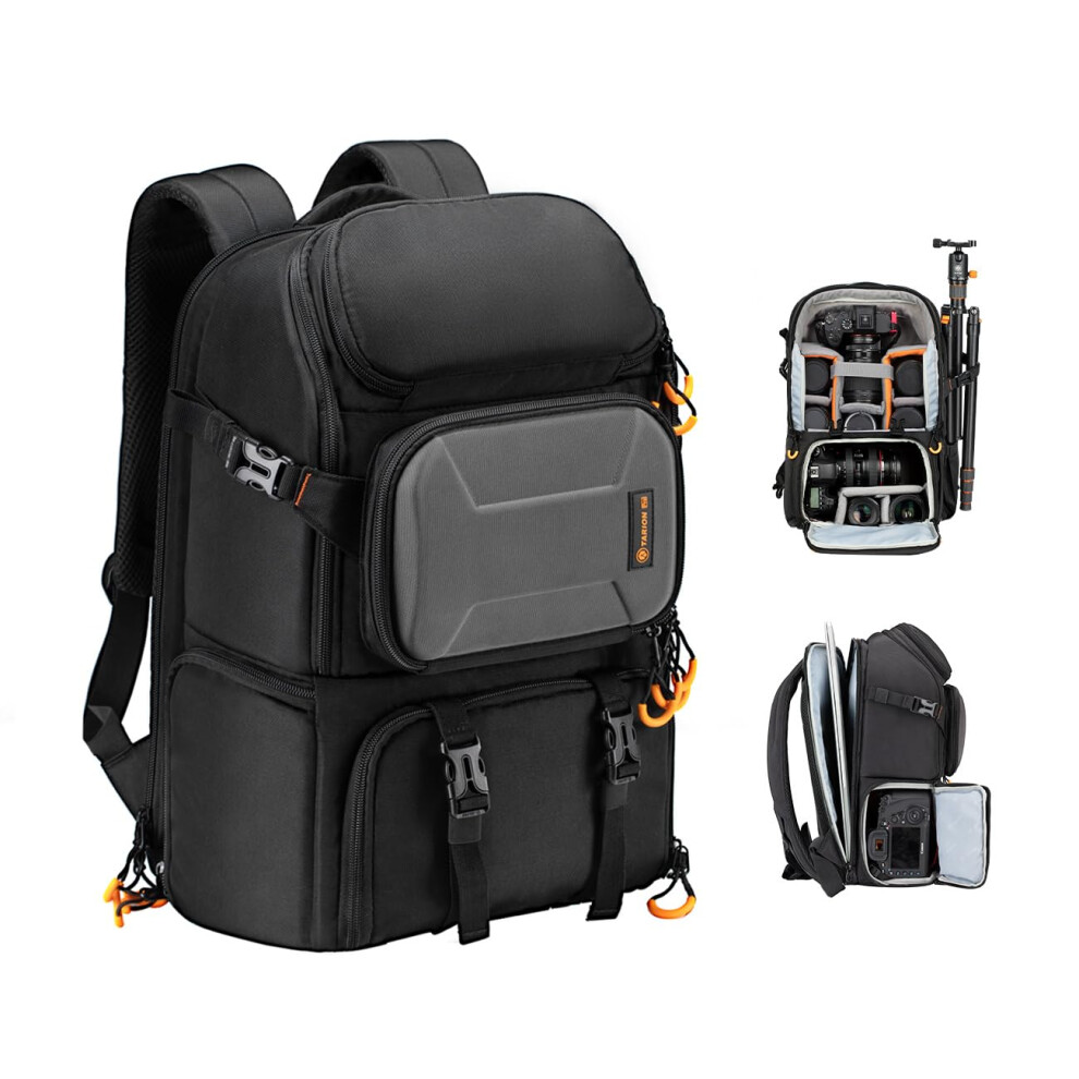 Tarion 15L Camera Backpack Large - Camera Bag With 15.6" Laptop Compartment Tripod Holder Waterproof Raincover Outdoor Photography Hiking Travel 5051222420812