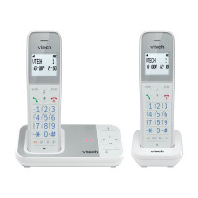 VTech XS1051 DECT Cordless Phone with Answering Machine, 2 Handsets, Landline House Phone, AntiBacterial Plastic, Call Block, Volume Booster,